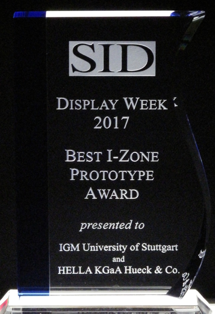 Best I-Zone Prototype Award, Display Week 2017